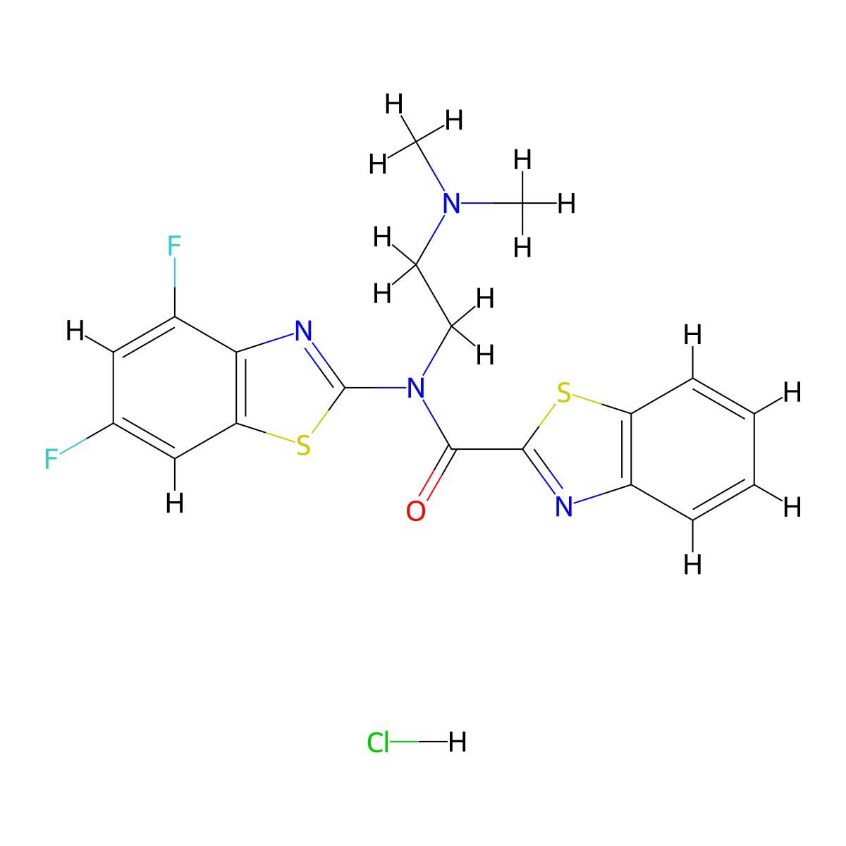 N-(4,6-Difluoro-1,3-benzothiazol-2-YL)-N-[2-(dimethylamino)ethyl]-1,3-benzothiazole-2-carboxamide hydrochloride molecular structure, CAS 1217051-24-5