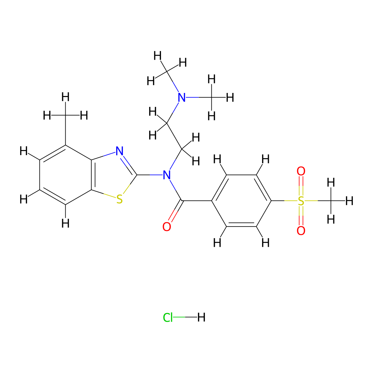 N-(2-(dimethylamino)ethyl)-N-(4-methylbenzo[d]thiazol-2-yl)-4-(methylsulfonyl)benzamide hydrochloride molecular structure, CAS 1217051-27-8