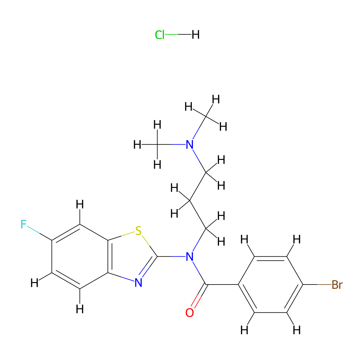 4-bromo-N-(3-(dimethylamino)propyl)-N-(6-fluorobenzo[d]thiazol-2-yl)benzamide hydrochloride molecular structure, CAS 1217051-44-9