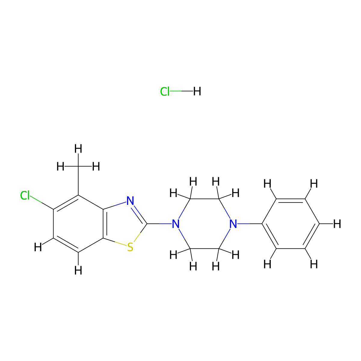 5-Chloro-4-methyl-2-(4-phenylpiperazin-1-yl)benzo[d]thiazole hydrochloride molecular structure, CAS 1217052-94-2