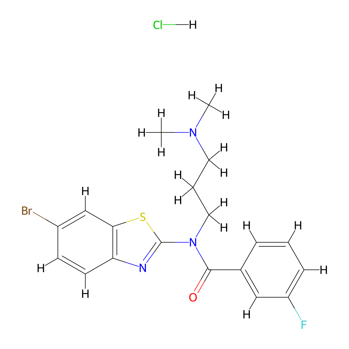 N-(6-Bromo-1,3-benzothiazol-2-YL)-N-[3-(dimethylamino)propyl]-3-fluorobenzamide hydrochloride molecular structure, CAS 1217053-09-2