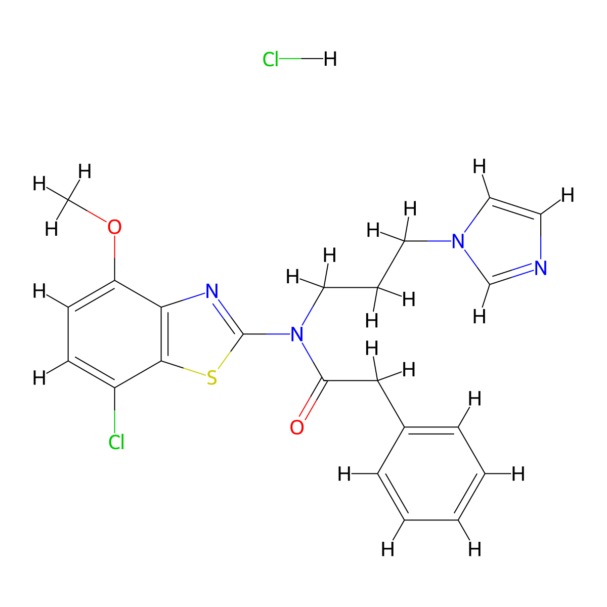 N-(3-(1H-imidazol-1-yl)propyl)-N-(7-chloro-4-methoxybenzo[d]thiazol-2-yl)-2-phenylacetamide hydrochloride molecular structure, CAS 1217053-90-1