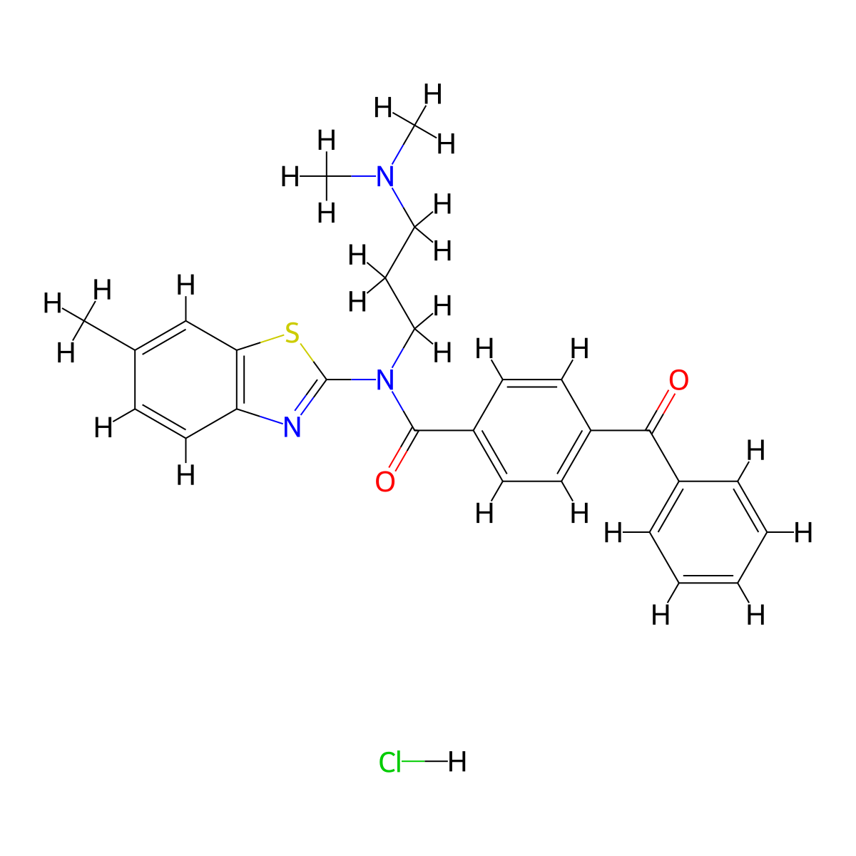 4-Benzoyl-N-[3-(dimethylamino)propyl]-N-(6-methyl-1,3-benzothiazol-2-YL)benzamide hydrochloride molecular structure, CAS 1217054-96-0