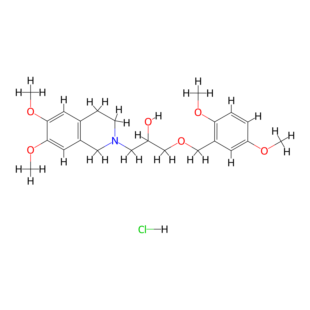 1-(6,7-dimethoxy-3,4-dihydroisoquinolin-2(1H)-yl)-3-((2,5-dimethoxybenzyl)oxy)propan-2-ol hydrochloride molecular structure, CAS 1217055-16-7
