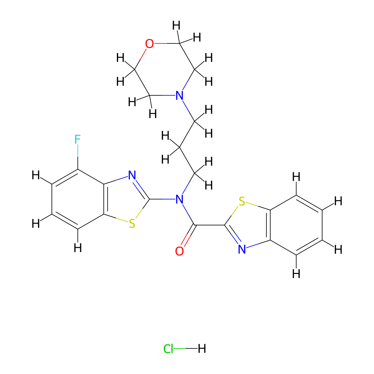 N-(4-fluorobenzo[d]thiazol-2-yl)-N-(3-morpholinopropyl)benzo[d]thiazole-2-carboxamide hydrochloride molecular structure, CAS 1217057-73-2