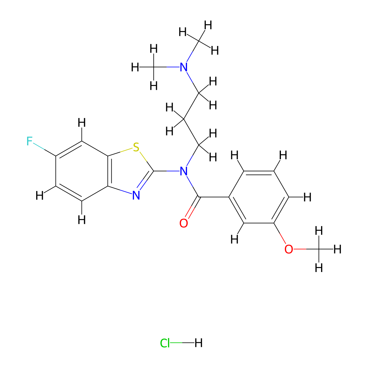 N-(3-(dimethylamino)propyl)-N-(6-fluorobenzo[d]thiazol-2-yl)-3-methoxybenzamide hydrochloride molecular structure, CAS 1217060-34-8