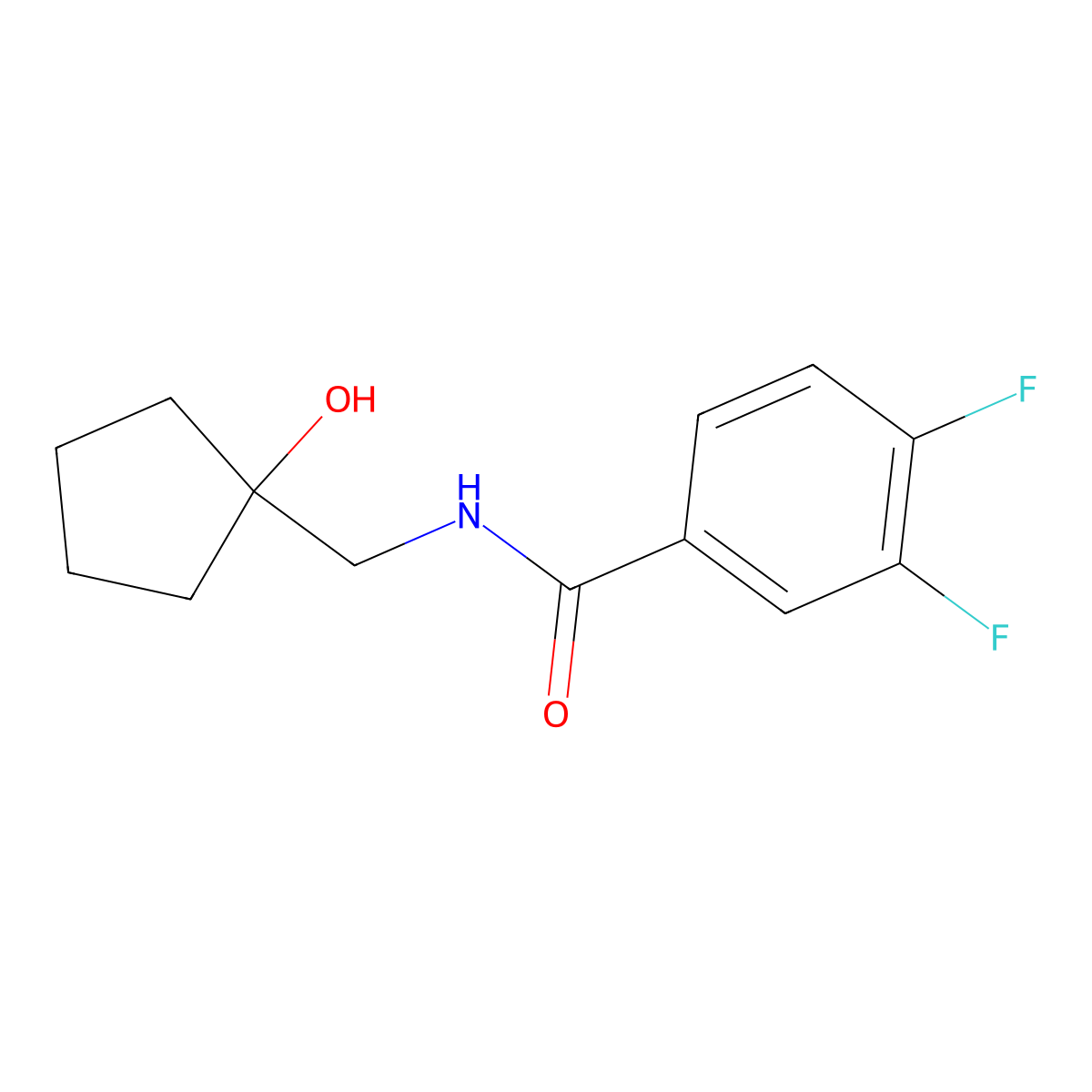 3,4-difluoro-N-[(1-hydroxycyclopentyl)methyl]benzamide molecular structure, CAS 1217060-57-5