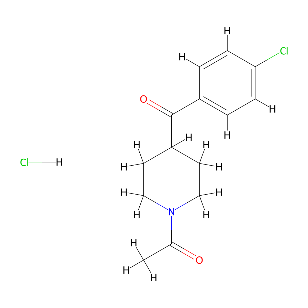 N-Acetyl-4-(4-chlorobenzoyl)piperidine hydrochloride molecular structure, CAS 1217060-68-8