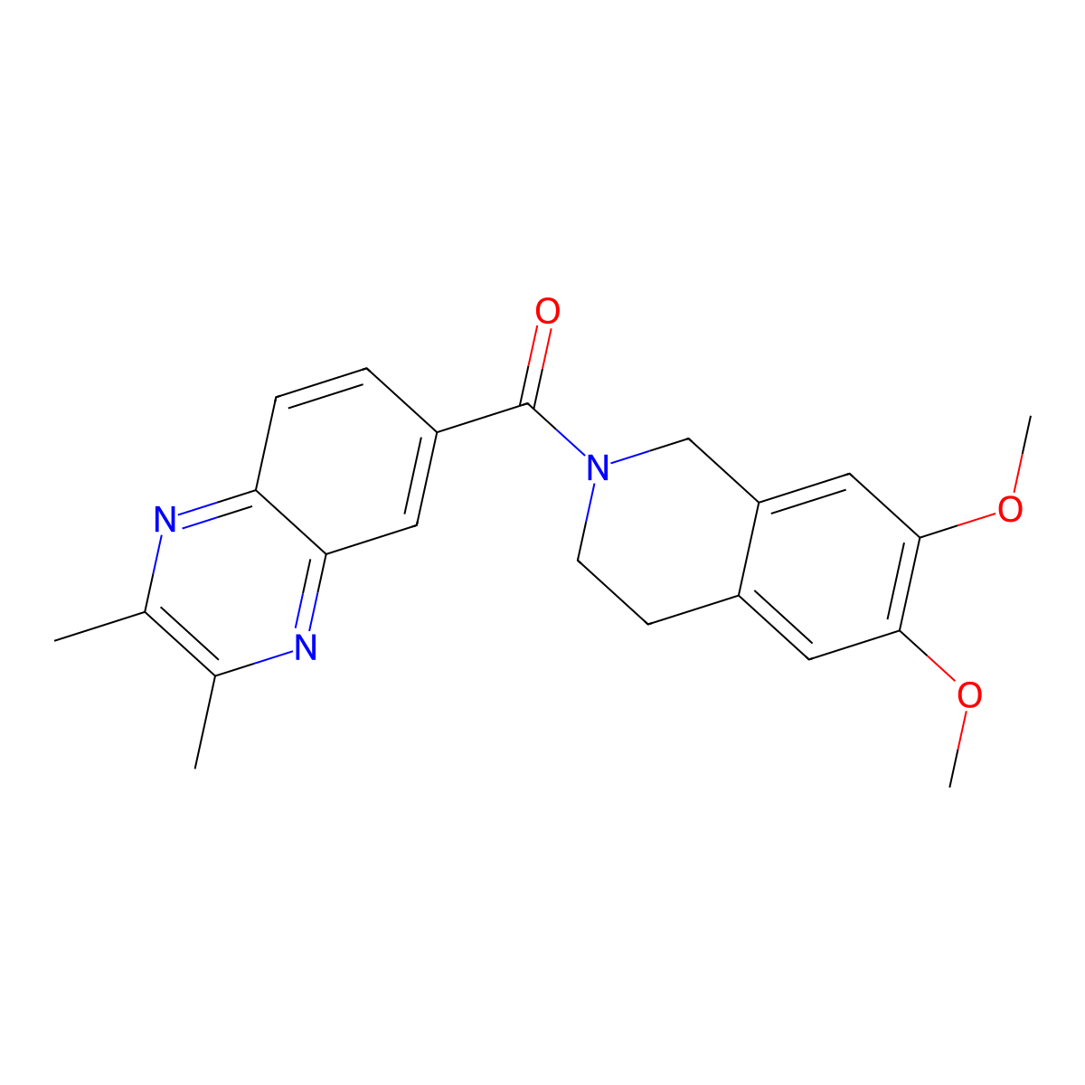 (6,7-dimethoxy-3,4-dihydroisoquinolin-2(1H)-yl)(2,3-dimethylquinoxalin-6-yl)methanone molecular structure, CAS 1217060-89-3