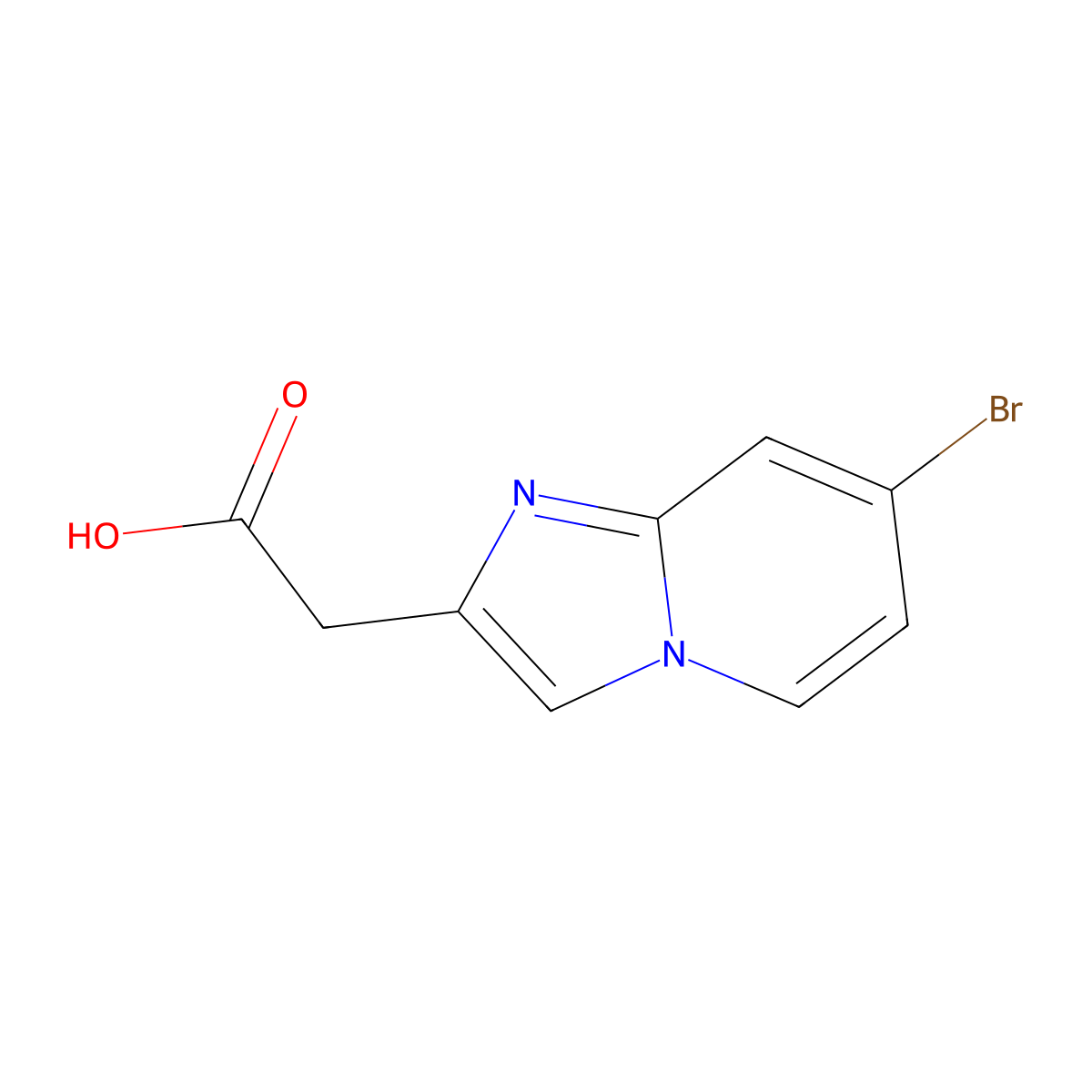 (7-Bromoimidazo[1,2-a]pyridin-2-yl)acetic acid molecular structure, CAS 1217061-44-3