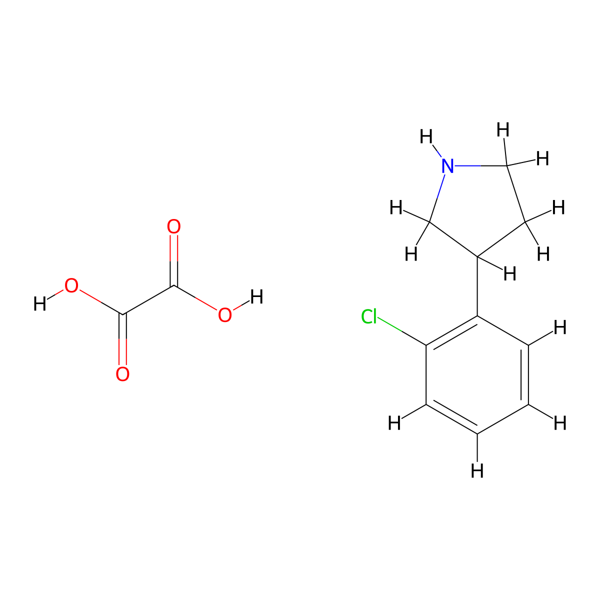 3-(2-Chlorophenyl)pyrrolidine oxalate molecular structure, CAS 1217062-15-1
