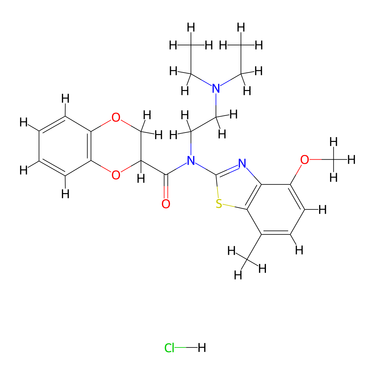 N-(2-(diethylamino)ethyl)-N-(4-methoxy-7-methylbenzo[d]thiazol-2-yl)-2,3-dihydrobenzo[b][1,4]dioxine-2-carboxamide hydrochloride molecular structure, CAS 1217062-25-3
