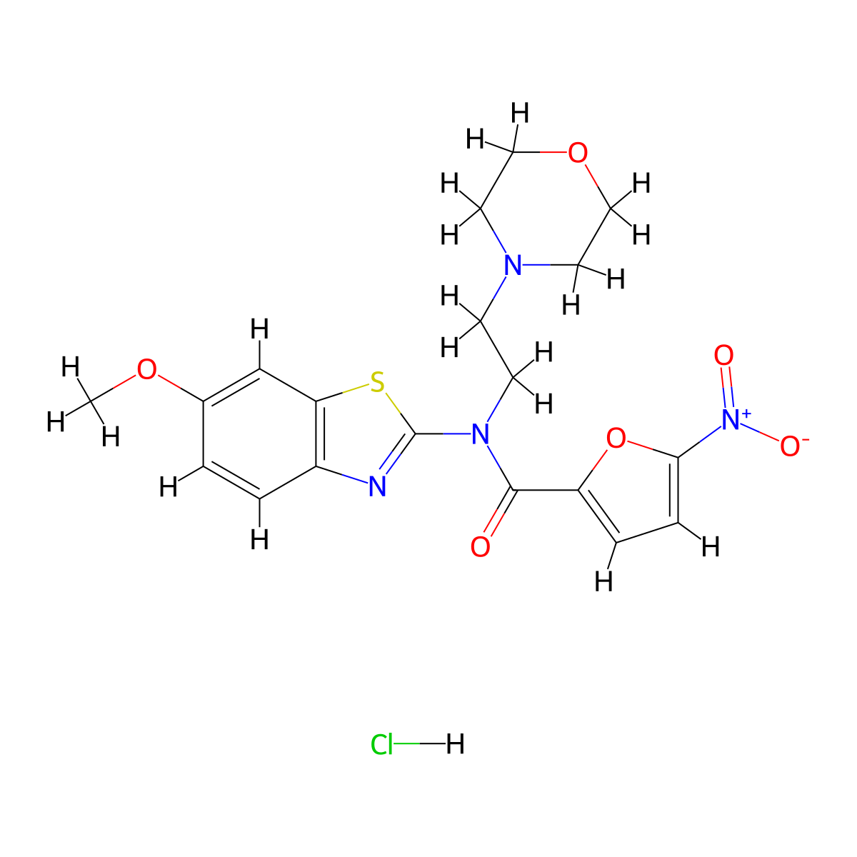 N-(6-methoxybenzo[d]thiazol-2-yl)-N-(2-morpholinoethyl)-5-nitrofuran-2-carboxamide hydrochloride molecular structure, CAS 1217062-53-7