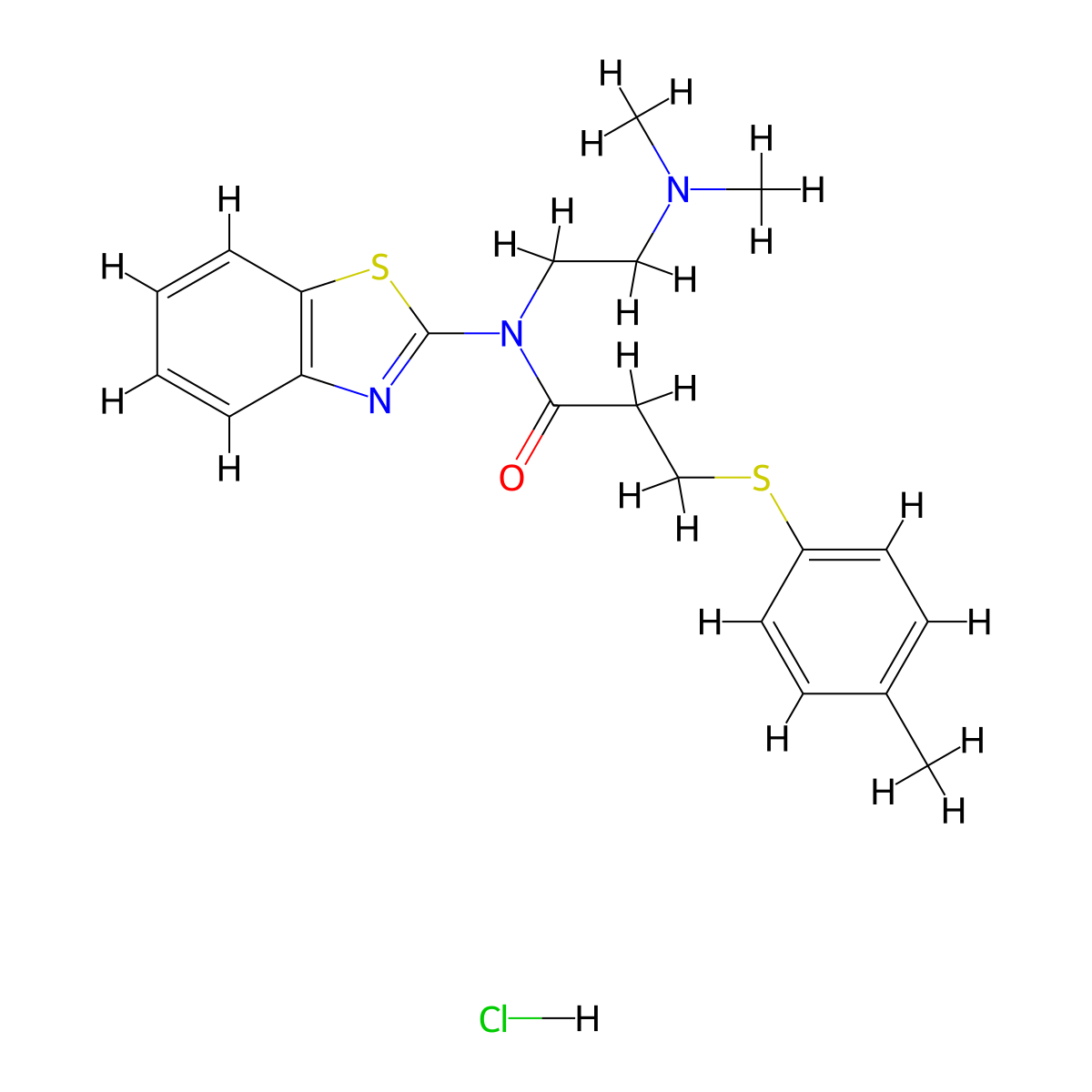 N-(benzo[d]thiazol-2-yl)-N-(2-(dimethylamino)ethyl)-3-(p-tolylthio)propanamide hydrochloride molecular structure, CAS 1217062-91-3