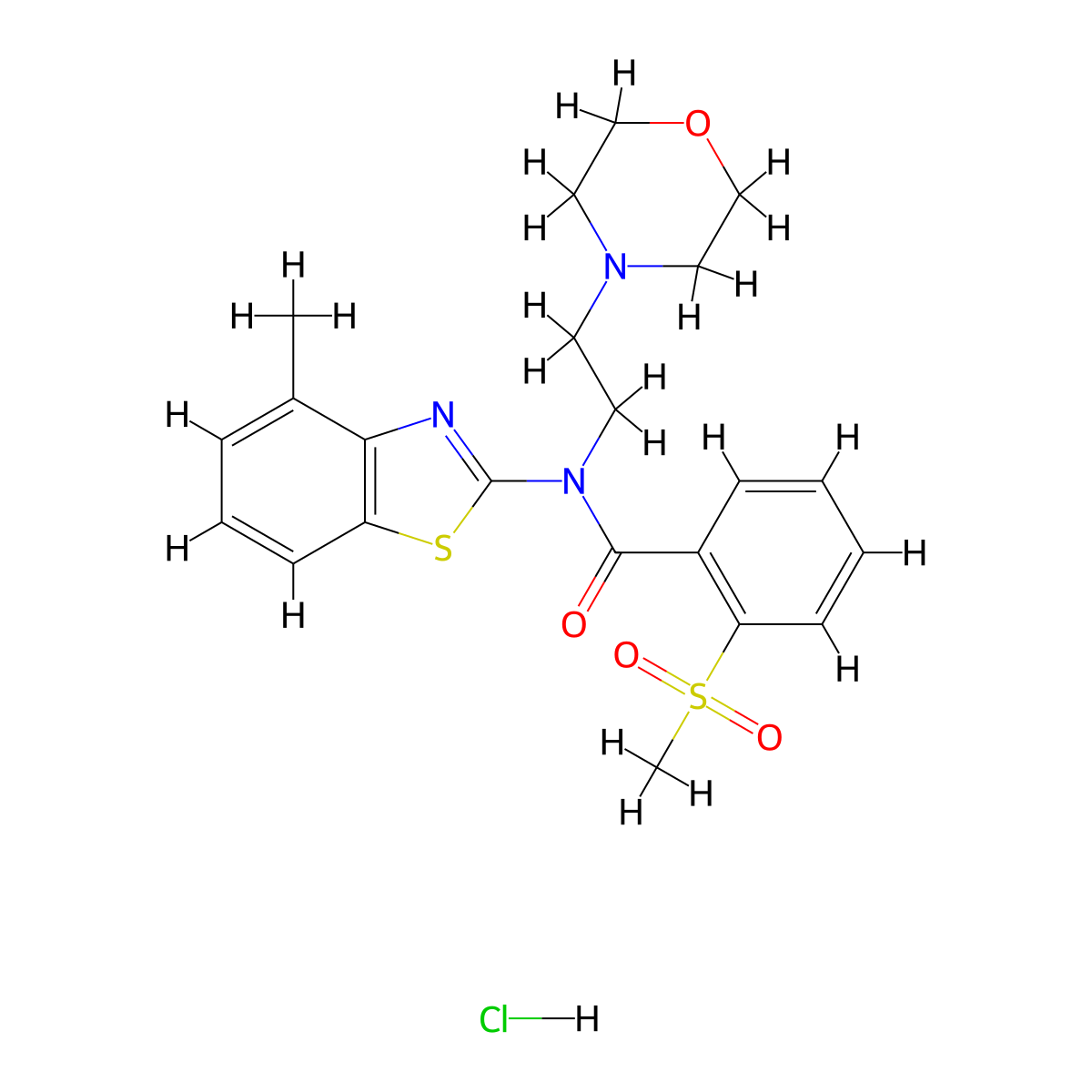 N-(4-methylbenzo[d]thiazol-2-yl)-2-(methylsulfonyl)-N-(2-morpholinoethyl)benzamide hydrochloride molecular structure, CAS 1217063-39-2