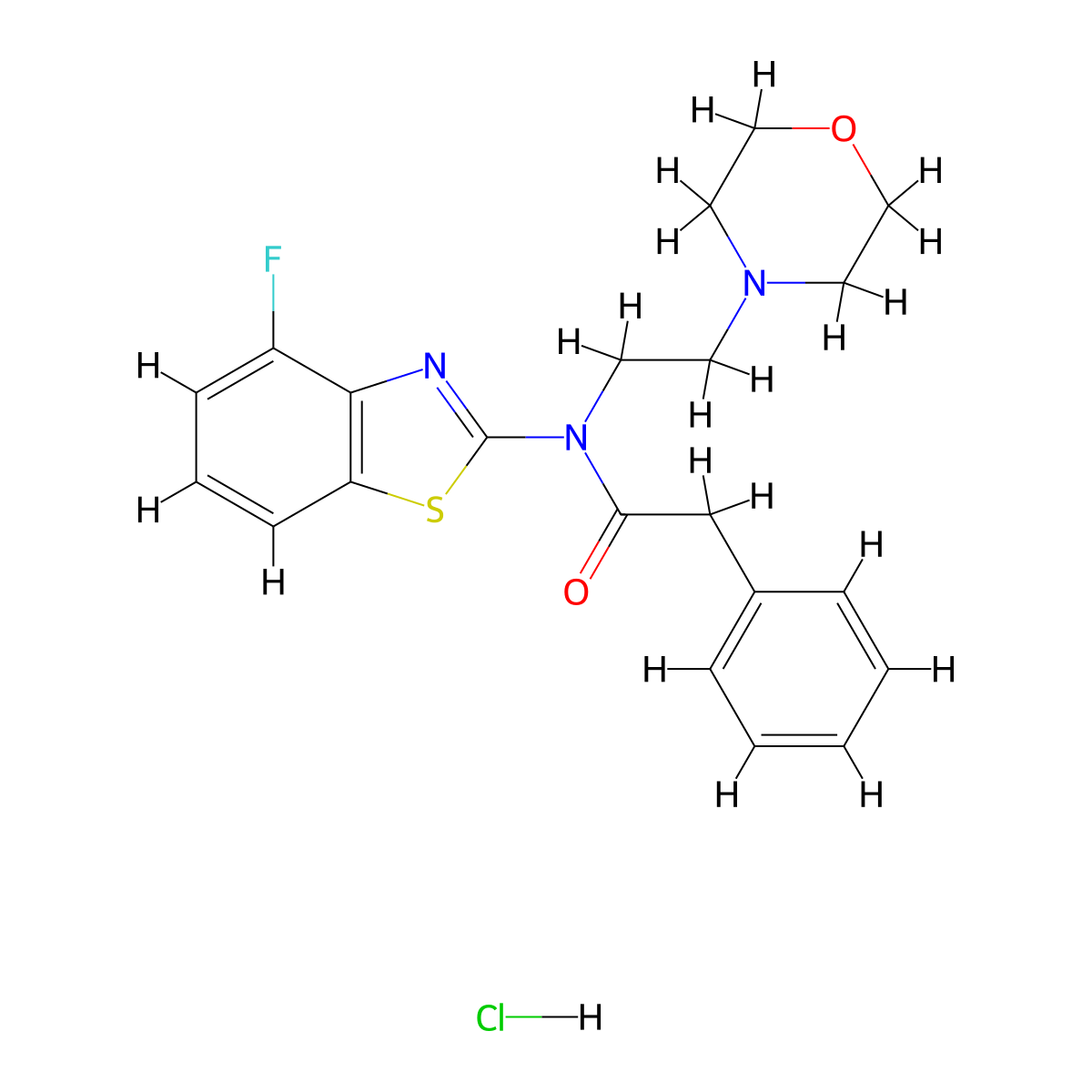 N-(4-fluorobenzo[d]thiazol-2-yl)-N-(2-morpholinoethyl)-2-phenylacetamide hydrochloride molecular structure, CAS 1217066-78-8