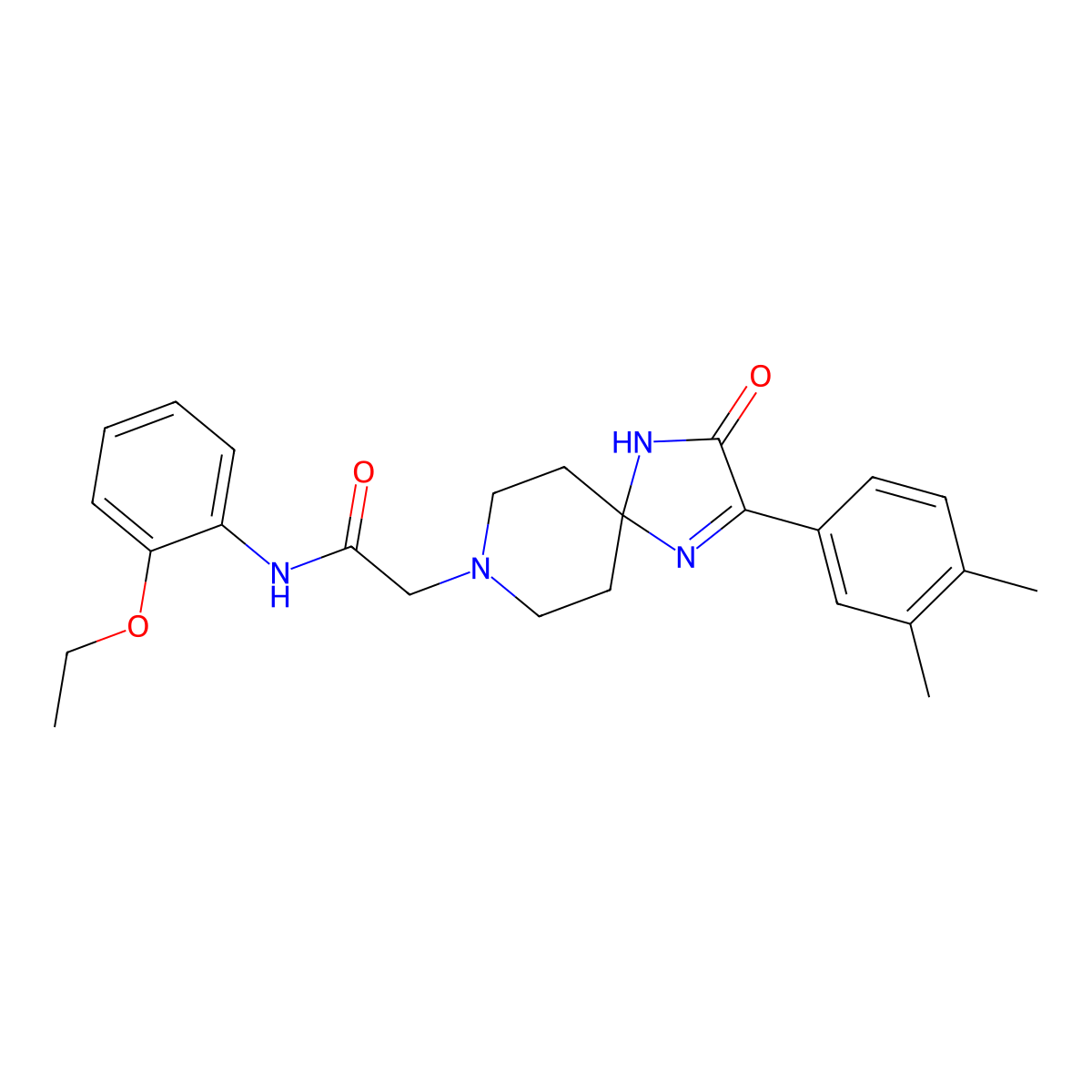 2-(2-(3,4-dimethylphenyl)-3-oxo-1,4,8-triazaspiro[4.5]dec-1-en-8-yl)-N-(2-ethoxyphenyl)acetamide molecular structure, CAS 1217067-42-9