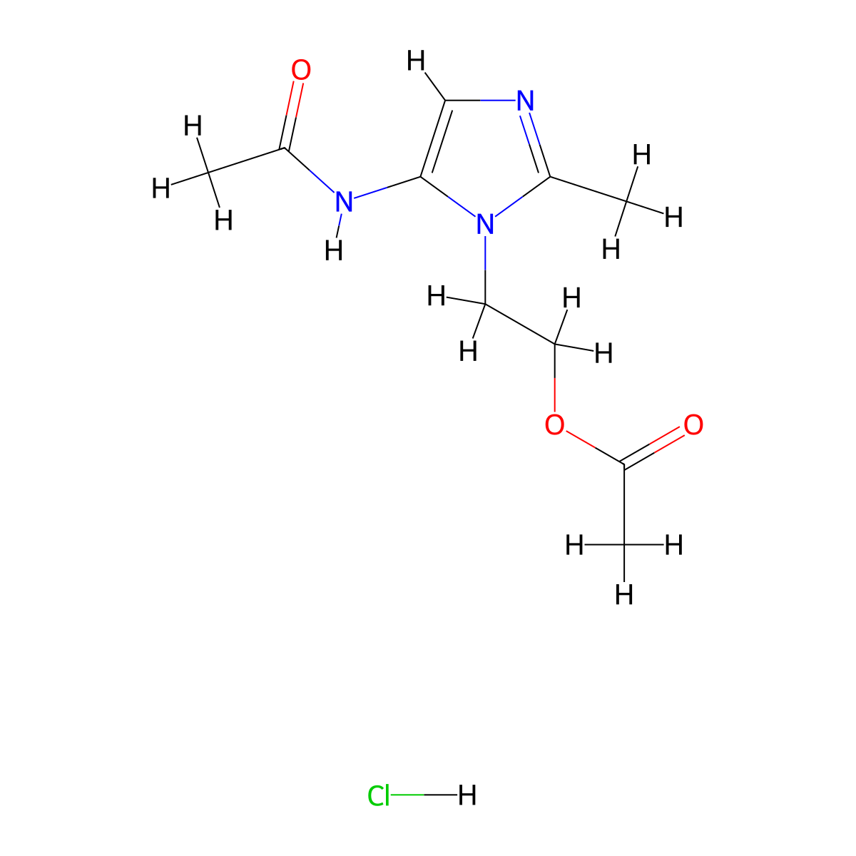 2-(5-Acetamido-2-methyl-1H-imidazol-1-yl)ethyl acetate hydrochloride molecular structure, CAS 1217068-35-3