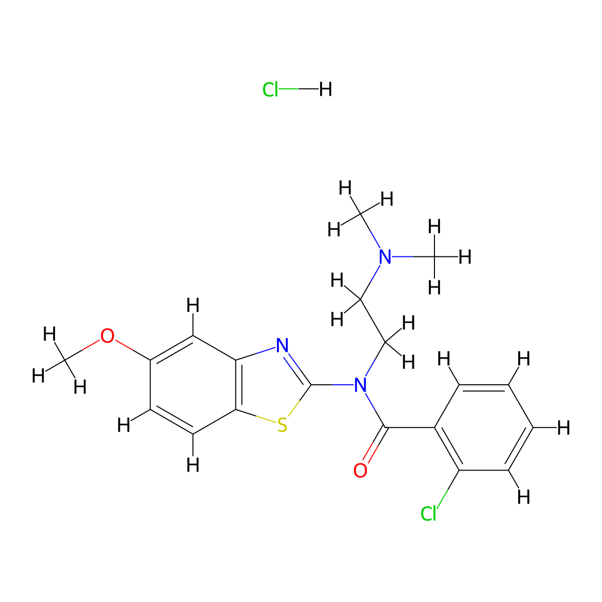 2-chloro-N-(2-(dimethylamino)ethyl)-N-(5-methoxybenzo[d]thiazol-2-yl)benzamide hydrochloride molecular structure, CAS 1217069-26-5