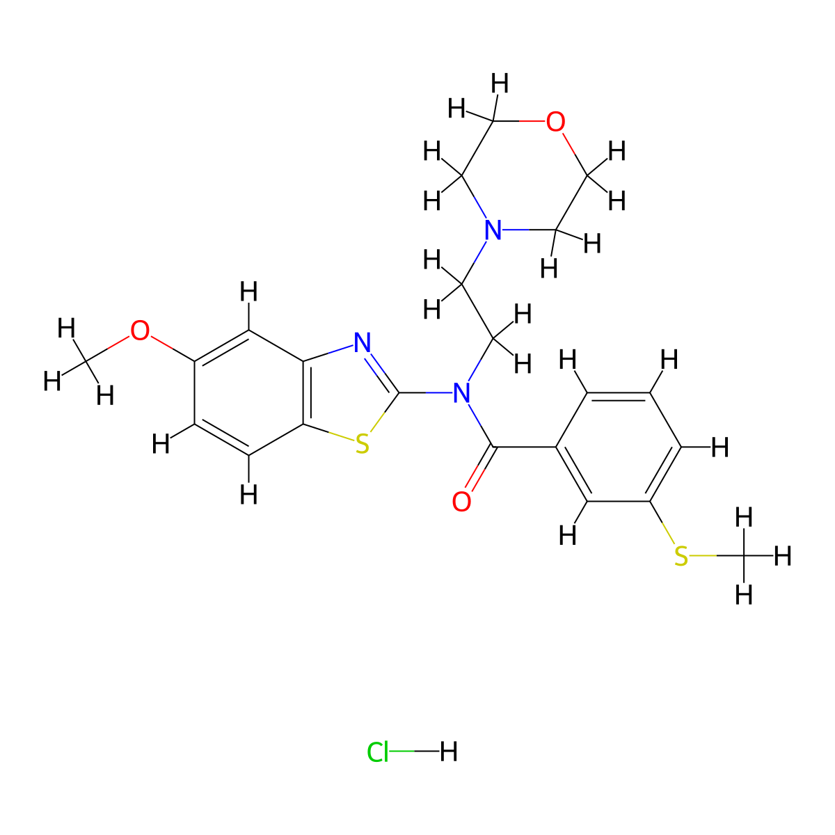 N-(5-methoxybenzo[d]thiazol-2-yl)-3-(methylthio)-N-(2-morpholinoethyl)benzamide hydrochloride molecular structure, CAS 1217070-31-9