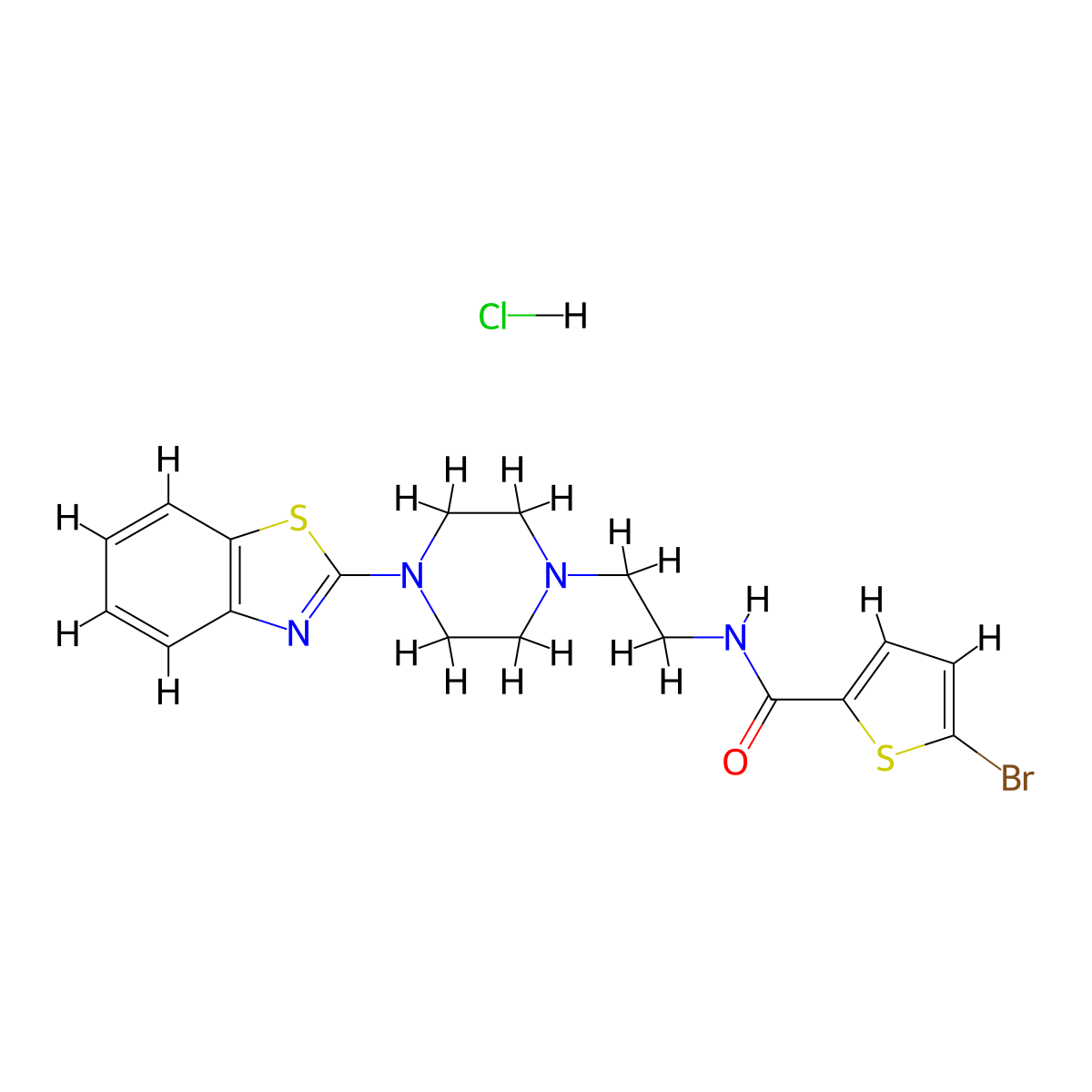 N-(2-(4-(benzo[d]thiazol-2-yl)piperazin-1-yl)ethyl)-5-bromothiophene-2-carboxamide hydrochloride molecular structure, CAS 1217071-15-2