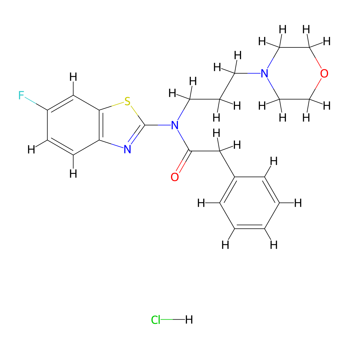 N-(6-fluorobenzo[d]thiazol-2-yl)-N-(3-morpholinopropyl)-2-phenylacetamide hydrochloride molecular structure, CAS 1217071-91-4