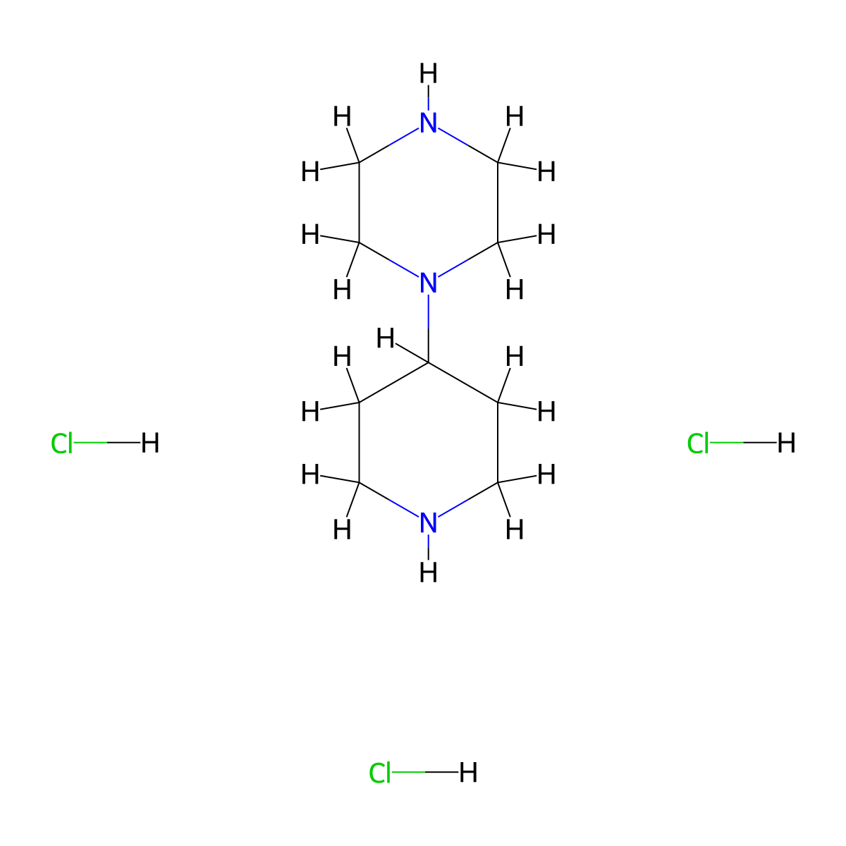 1-(Piperidin-4-YL)piperazine trihydrochloride molecular structure, CAS 1217074-64-0