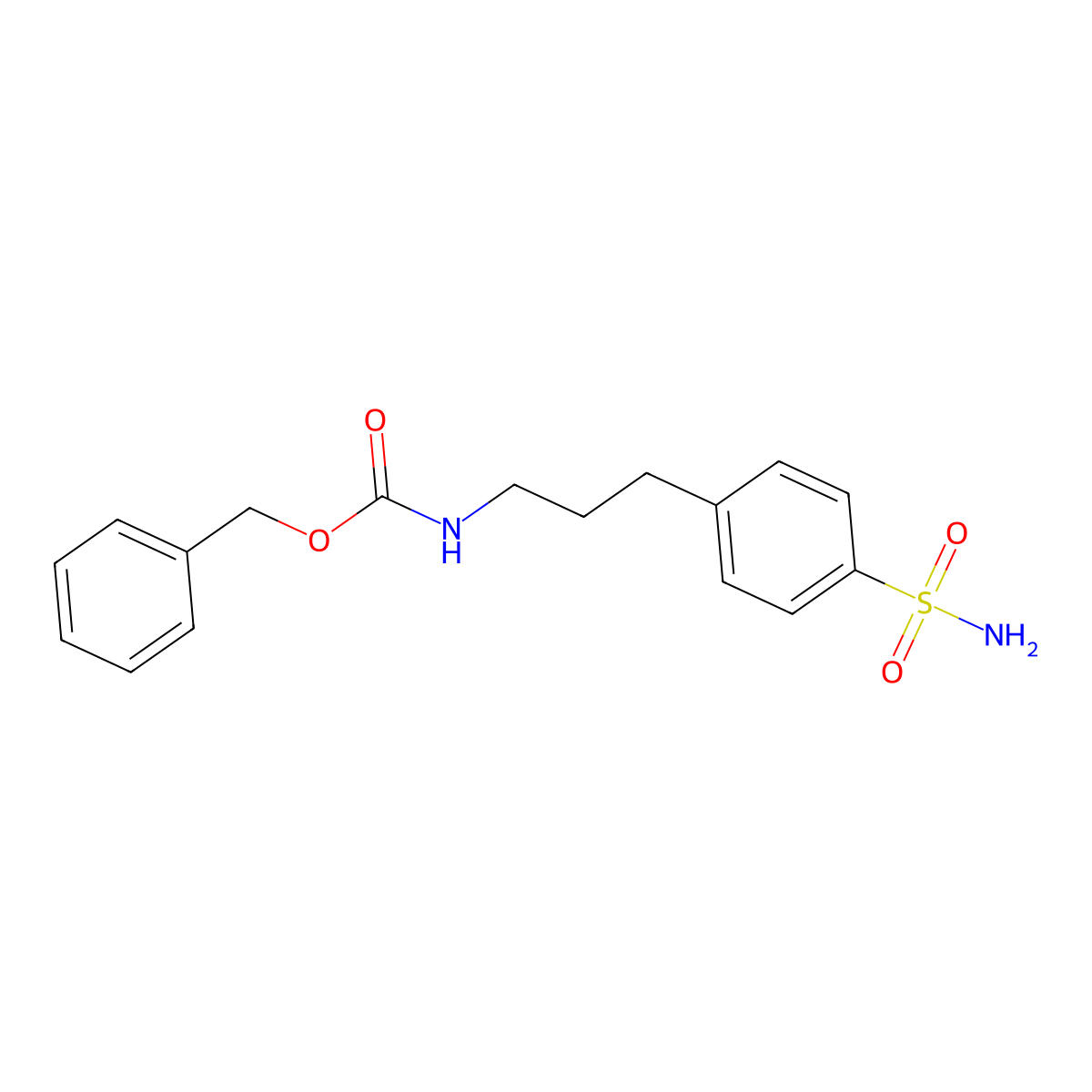 benzyl N-[3-(4-sulfamoylphenyl)propyl]carbamate molecular structure, CAS 1217075-23-4