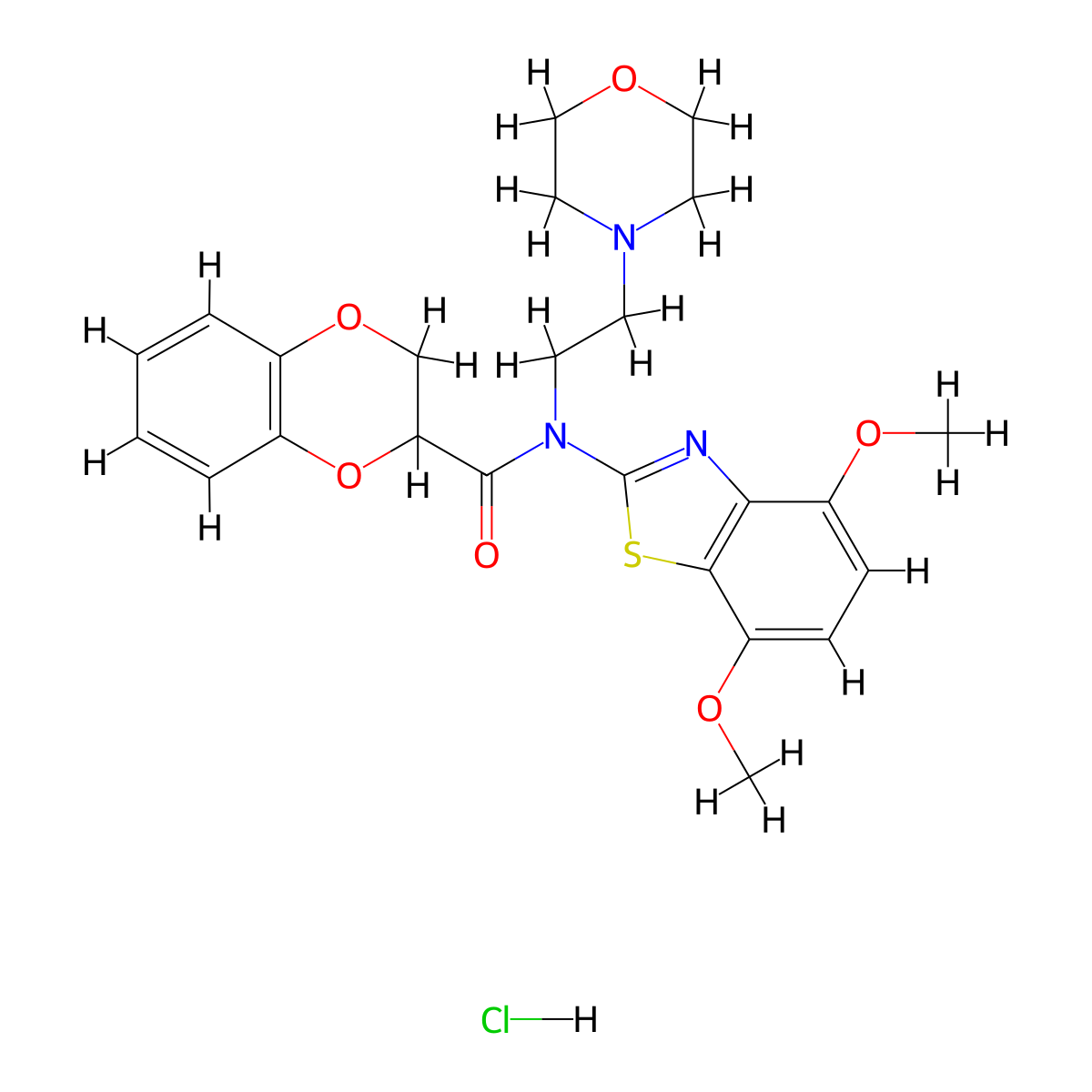 N-(4,7-dimethoxybenzo[d]thiazol-2-yl)-N-(2-morpholinoethyl)-2,3-dihydrobenzo[b][1,4]dioxine-2-carboxamide hydrochloride molecular structure, CAS 1217075-44-9
