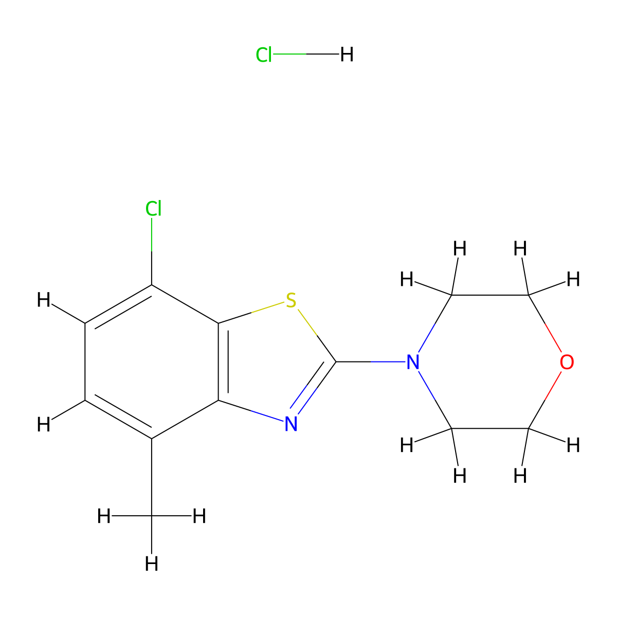 4-(7-Chloro-4-methylbenzo[d]thiazol-2-yl)morpholine hydrochloride molecular structure, CAS 1217076-97-5