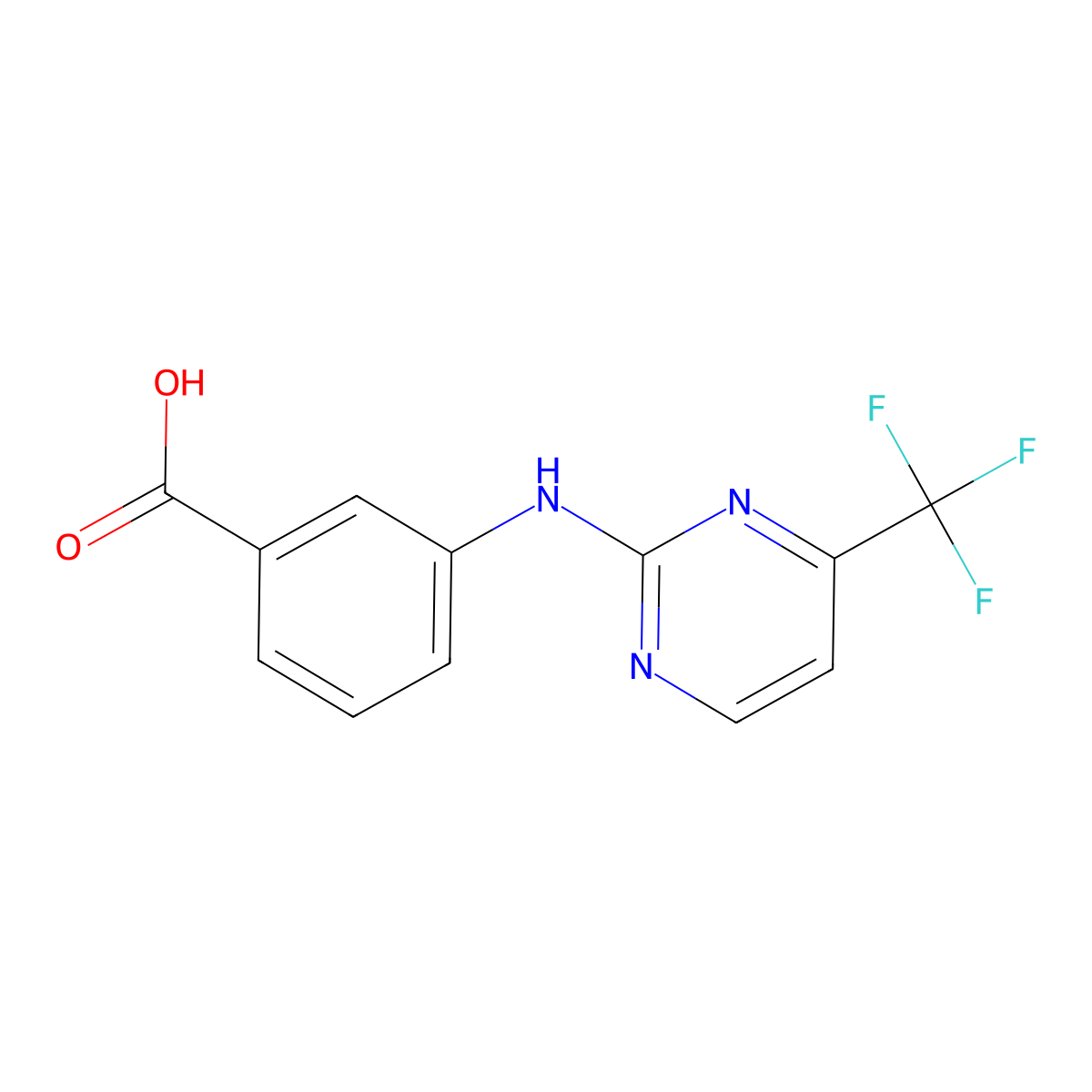 3-((4-(Trifluoromethyl)pyrimidin-2-yl)amino)benzoic acid molecular structure, CAS 1217079-88-3