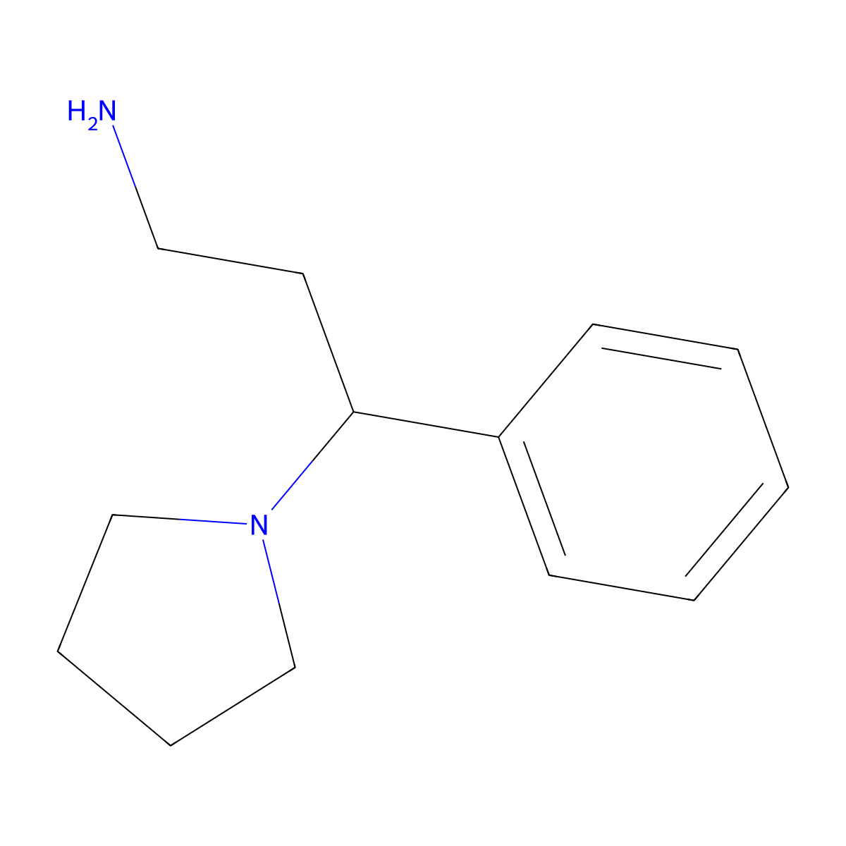3-Phenyl-3-(pyrrolidin-1-yl)propan-1-amine molecular structure, CAS 121708-32-5