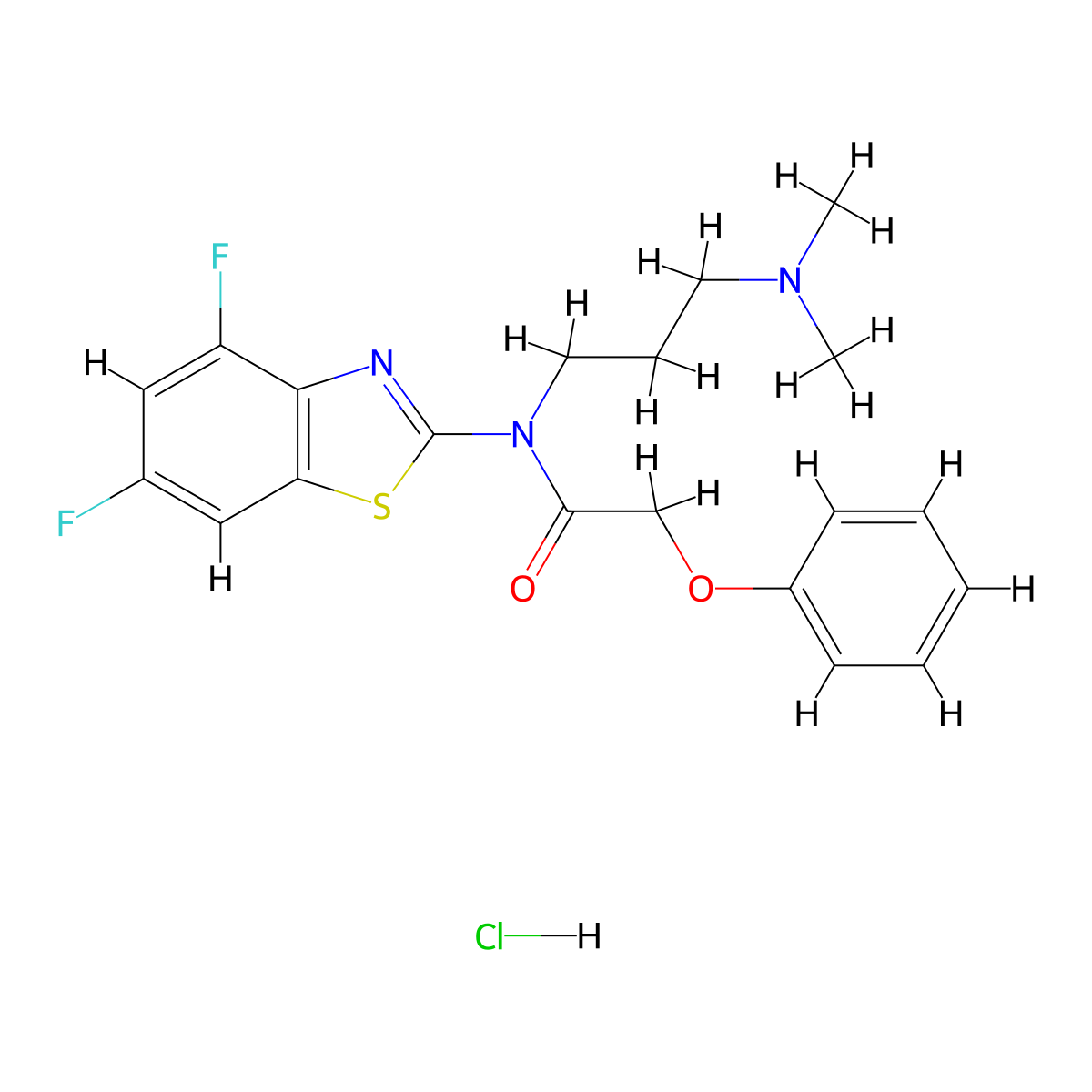 N-(4,6-difluorobenzo[d]thiazol-2-yl)-N-(3-(dimethylamino)propyl)-2-phenoxyacetamide hydrochloride molecular structure, CAS 1217080-27-7