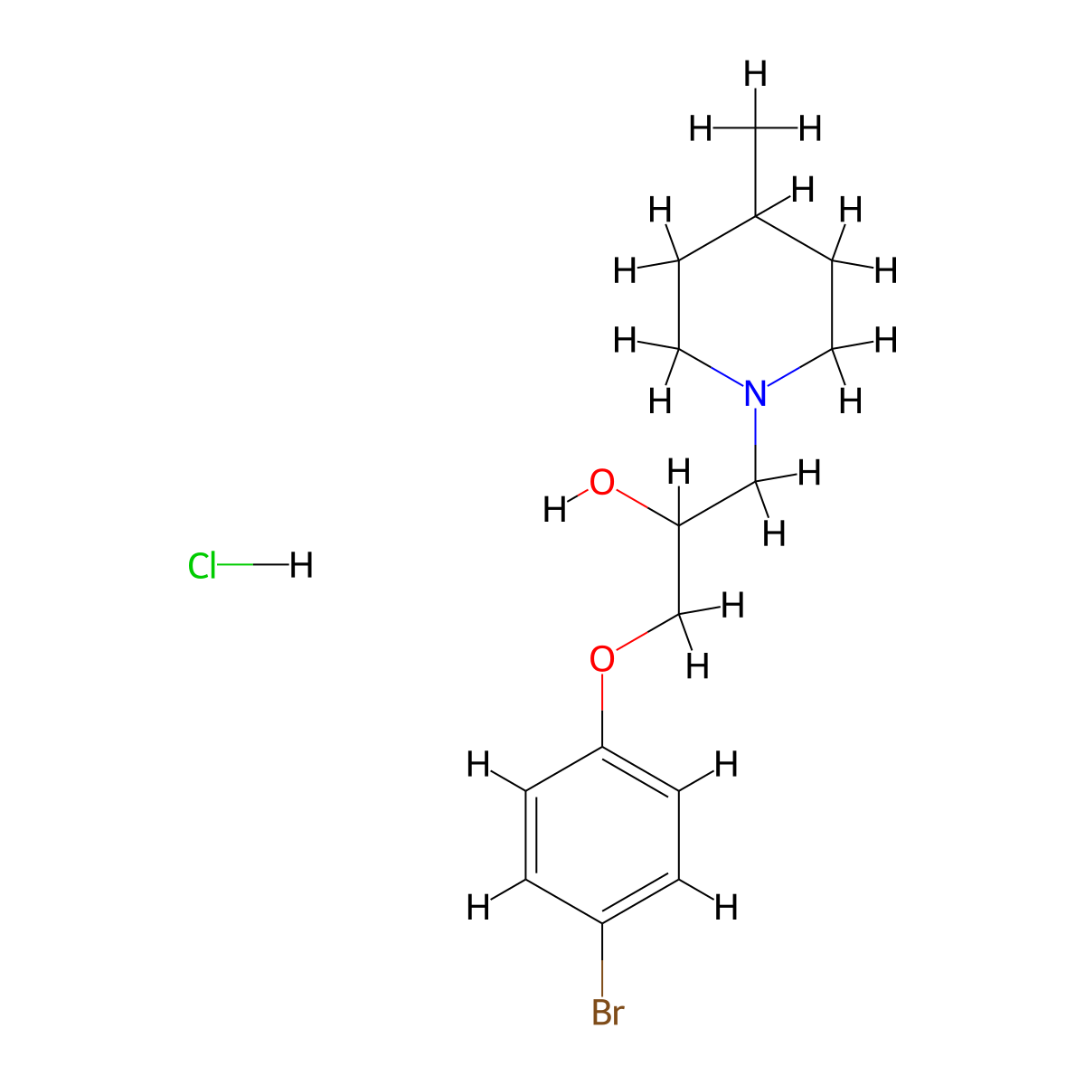1-(4-Bromophenoxy)-3-(4-methylpiperidin-1-yl)propan-2-ol hydrochloride molecular structure, CAS 1217081-68-9