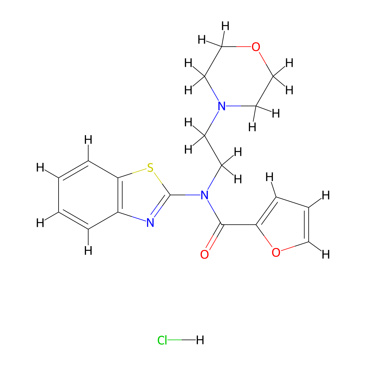 N-(benzo[d]thiazol-2-yl)-N-(2-morpholinoethyl)furan-2-carboxamide hydrochloride molecular structure, CAS 1217082-70-6