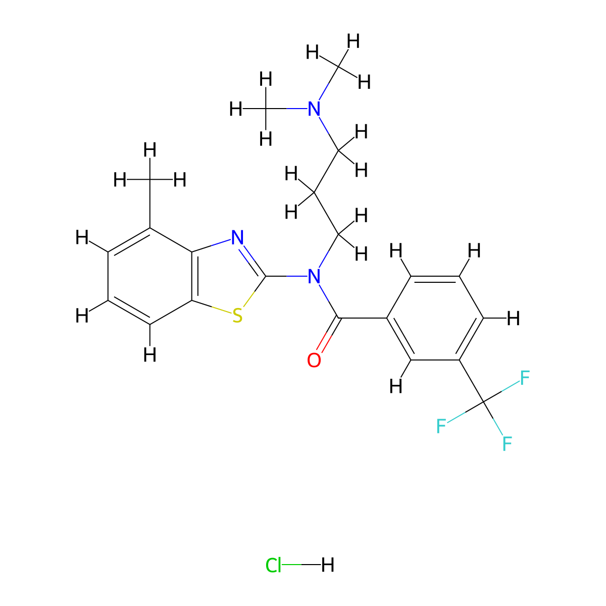N-(3-(dimethylamino)propyl)-N-(4-methylbenzo[d]thiazol-2-yl)-3-(trifluoromethyl)benzamide hydrochloride molecular structure, CAS 1217083-21-0