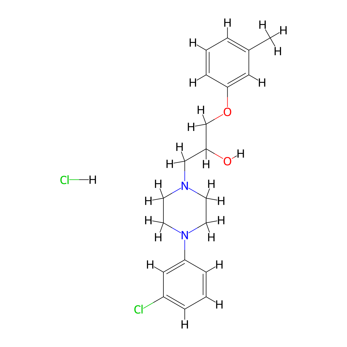 1-(4-(3-Chlorophenyl)piperazin-1-yl)-3-(m-tolyloxy)propan-2-ol hydrochloride molecular structure, CAS 1217083-85-6