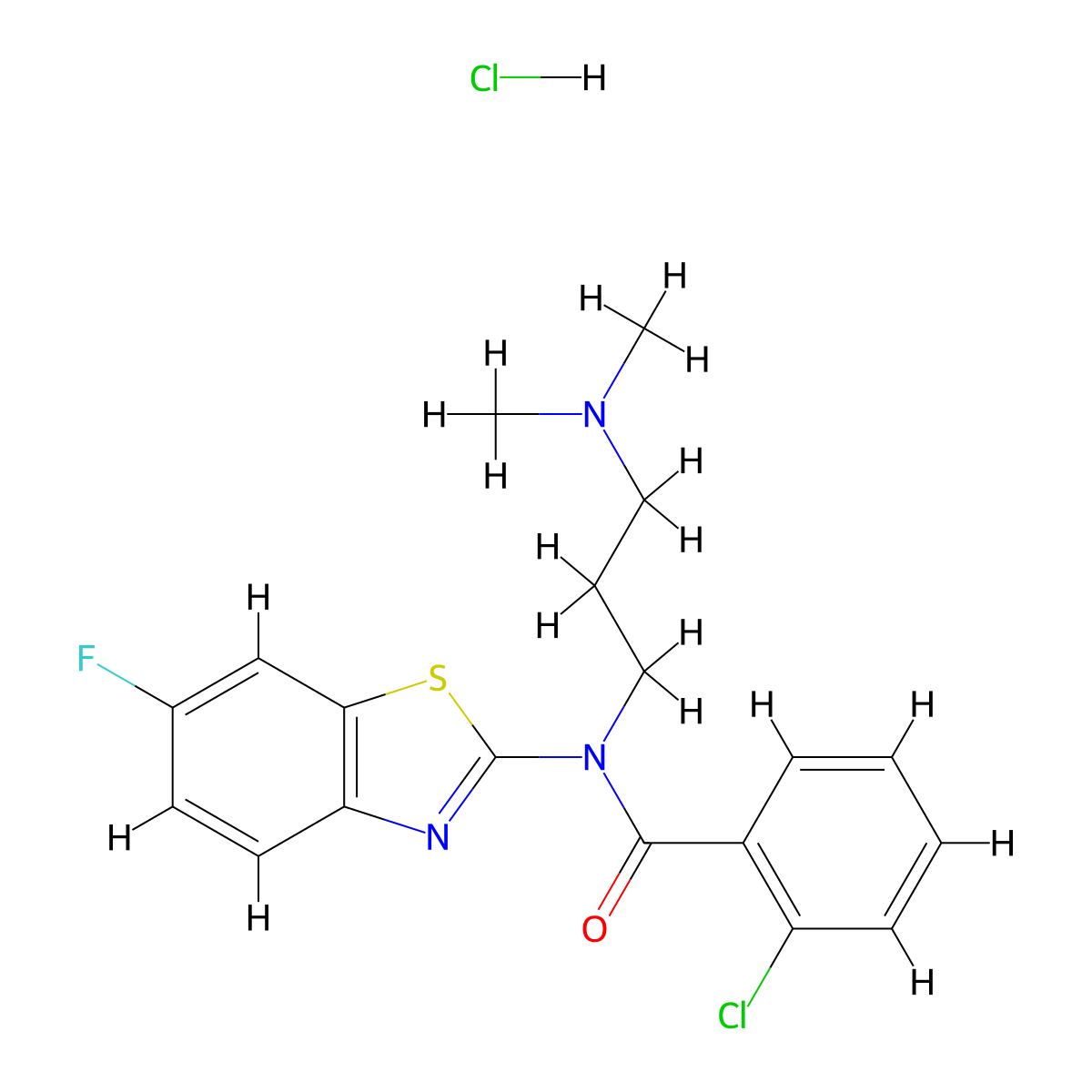 2-chloro-N-(3-(dimethylamino)propyl)-N-(6-fluorobenzo[d]thiazol-2-yl)benzamide hydrochloride molecular structure, CAS 1217084-30-4