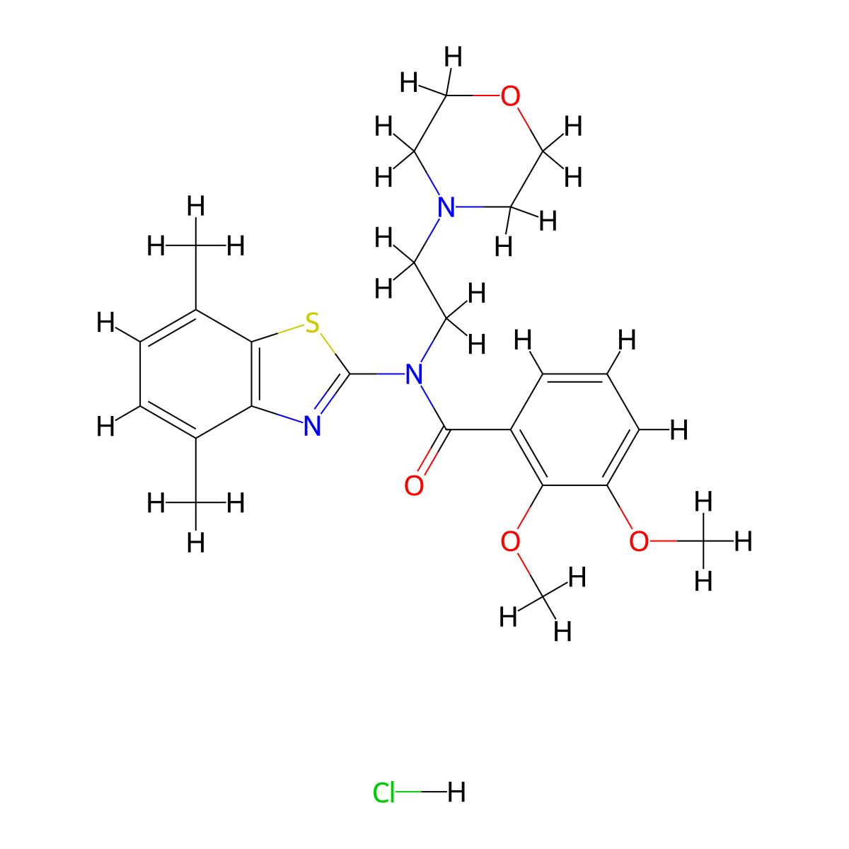 N-(4,7-dimethylbenzo[d]thiazol-2-yl)-2,3-dimethoxy-N-(2-morpholinoethyl)benzamide hydrochloride molecular structure, CAS 1217085-63-6