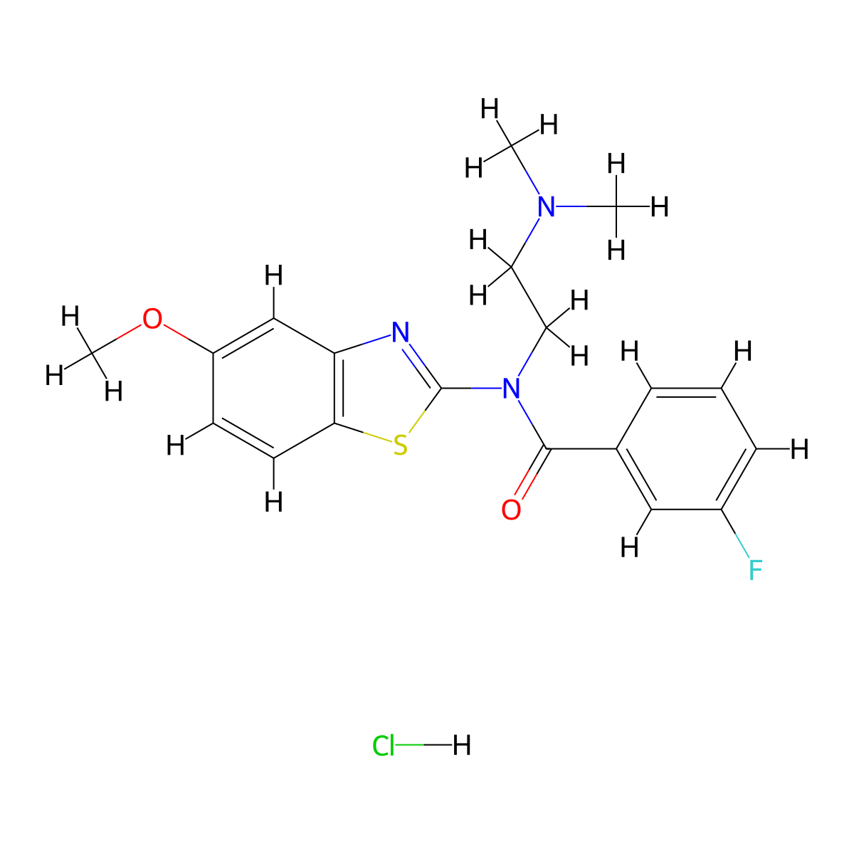 N-(2-(dimethylamino)ethyl)-3-fluoro-N-(5-methoxybenzo[d]thiazol-2-yl)benzamide hydrochloride molecular structure, CAS 1217085-84-1