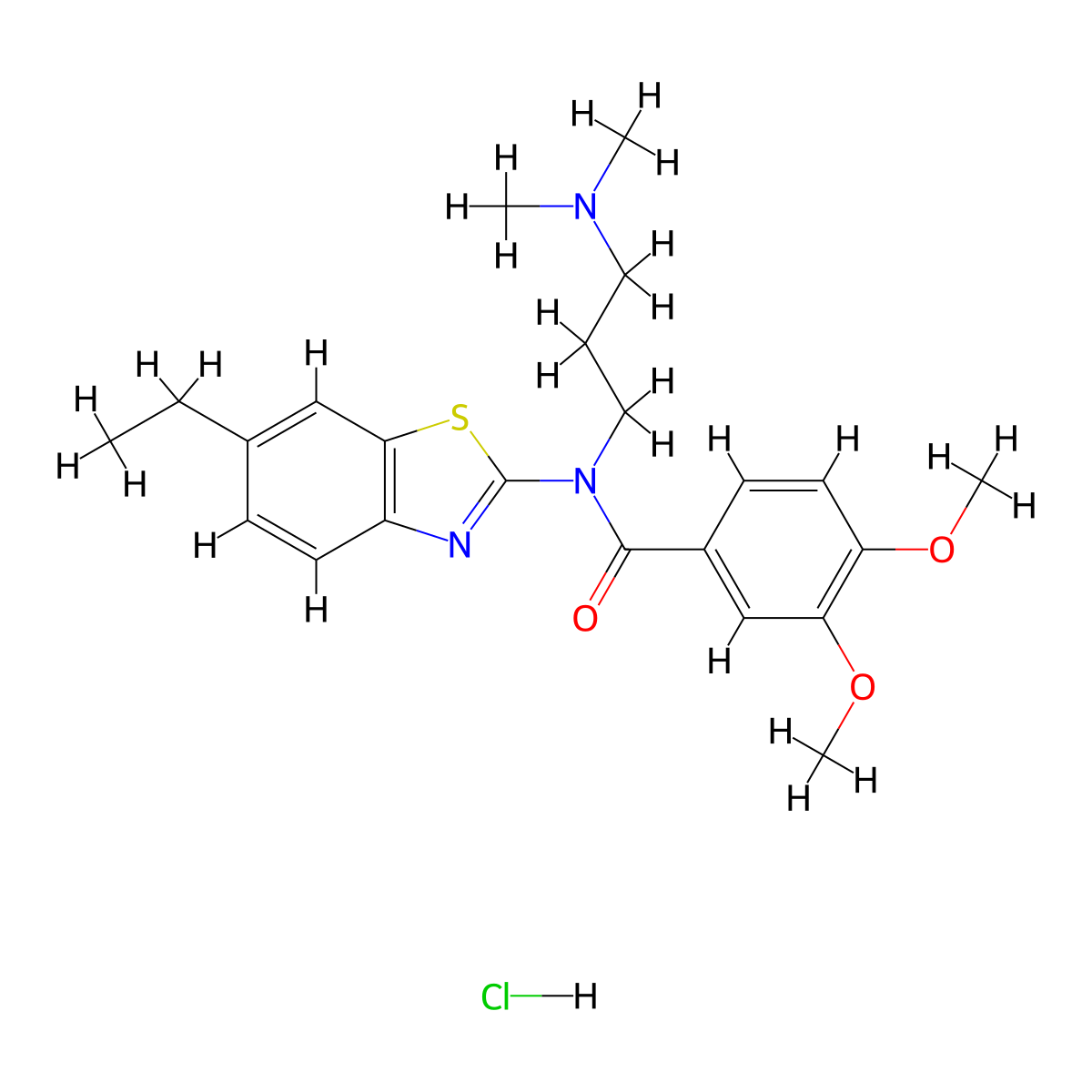 N-(3-(dimethylamino)propyl)-N-(6-ethylbenzo[d]thiazol-2-yl)-3,4-dimethoxybenzamide hydrochloride molecular structure, CAS 1217088-83-9