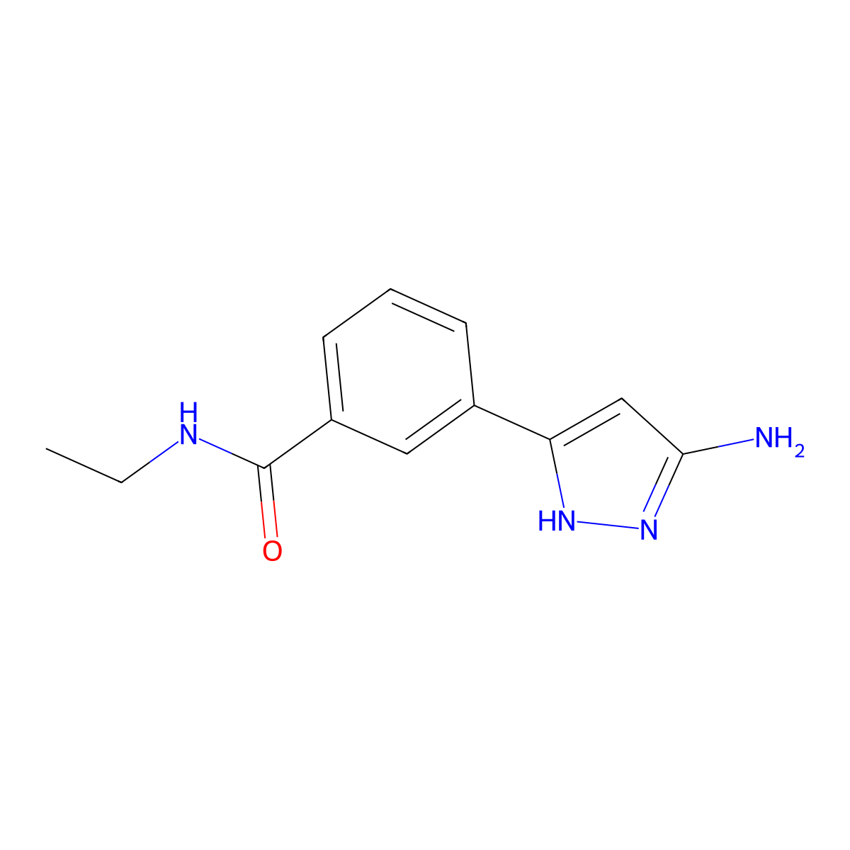 3-(3-amino-1H-pyrazol-5-yl)-N-ethylbenzamide molecular structure, CAS 1217089-61-6