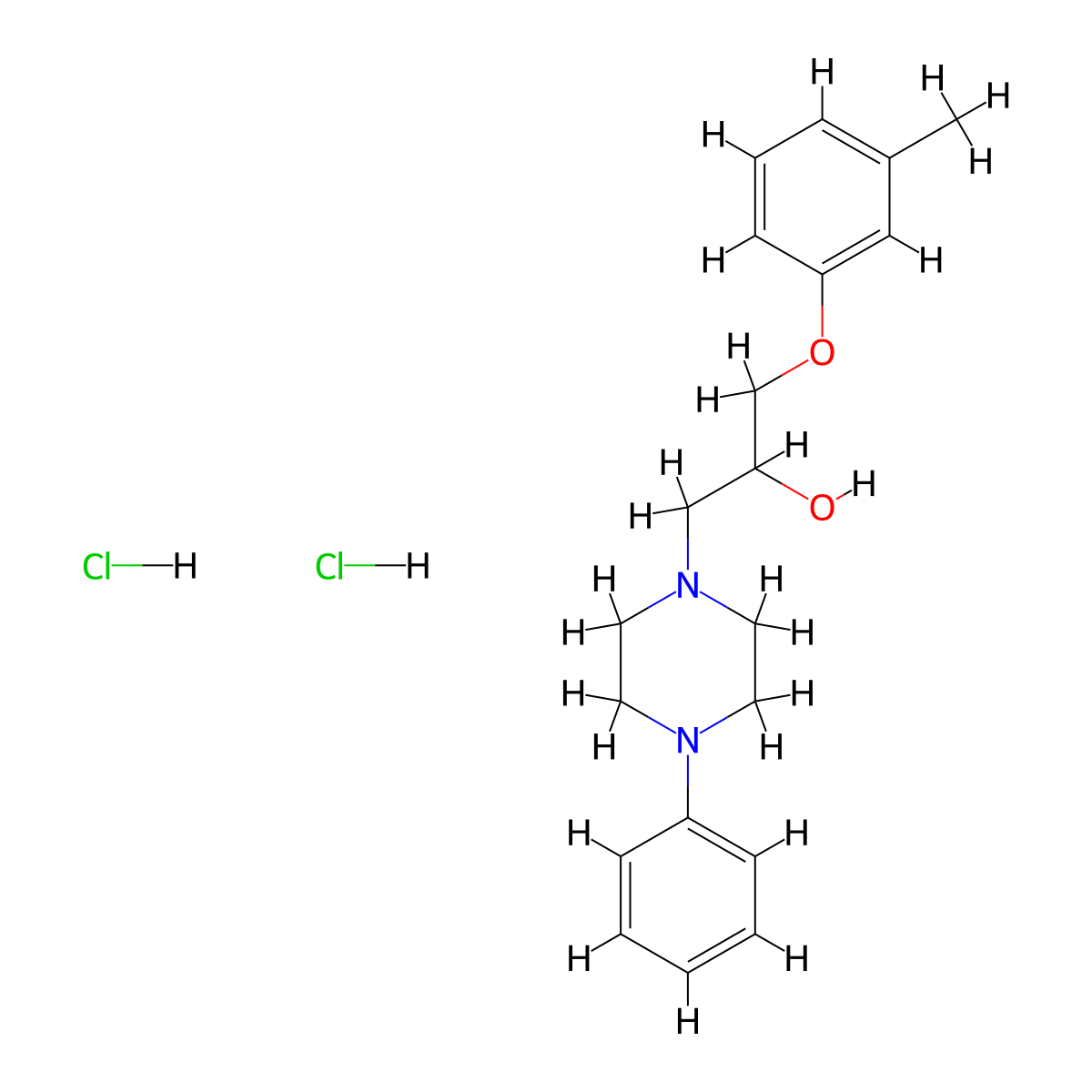 1-(4-Phenylpiperazin-1-yl)-3-(m-tolyloxy)propan-2-ol dihydrochloride molecular structure, CAS 1217090-23-7