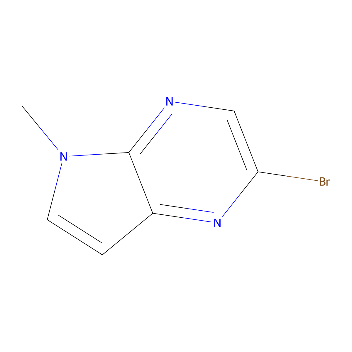 2-Bromo-5-methyl-5H-pyrrolo[2,3-b]pyrazine molecular structure, CAS 1217090-32-8