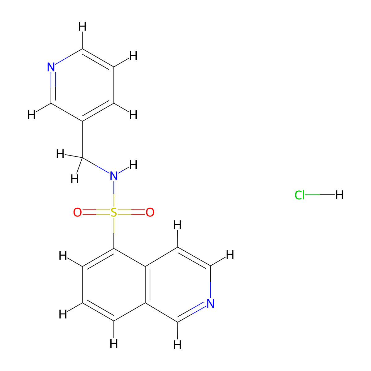 N-(pyridin-3-ylmethyl)isoquinoline-5-sulfonamide hydrochloride molecular structure, CAS 1217090-57-7