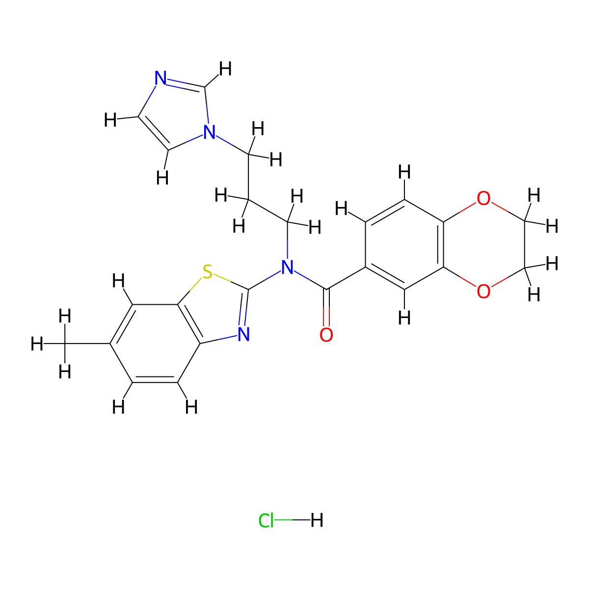 N-(3-(1H-imidazol-1-yl)propyl)-N-(6-methylbenzo[d]thiazol-2-yl)-2,3-dihydrobenzo[b][1,4]dioxine-6-carboxamide hydrochloride molecular structure, CAS 1217092-92-6
