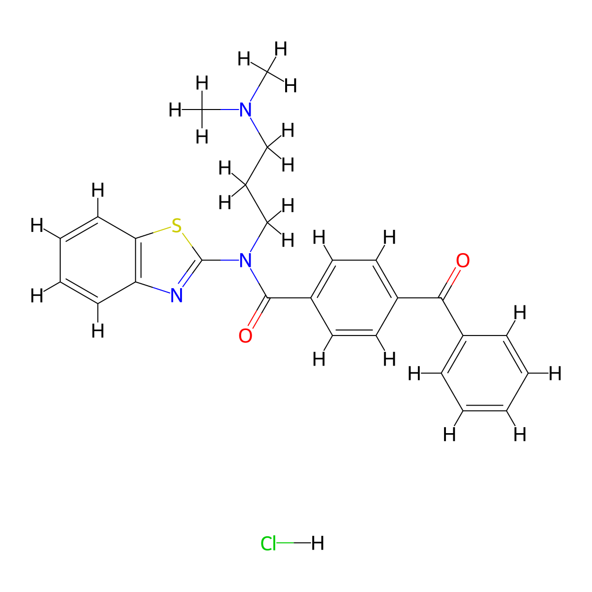 N-(benzo[d]thiazol-2-yl)-4-benzoyl-N-(3-(dimethylamino)propyl)benzamide hydrochloride molecular structure, CAS 1217093-16-7