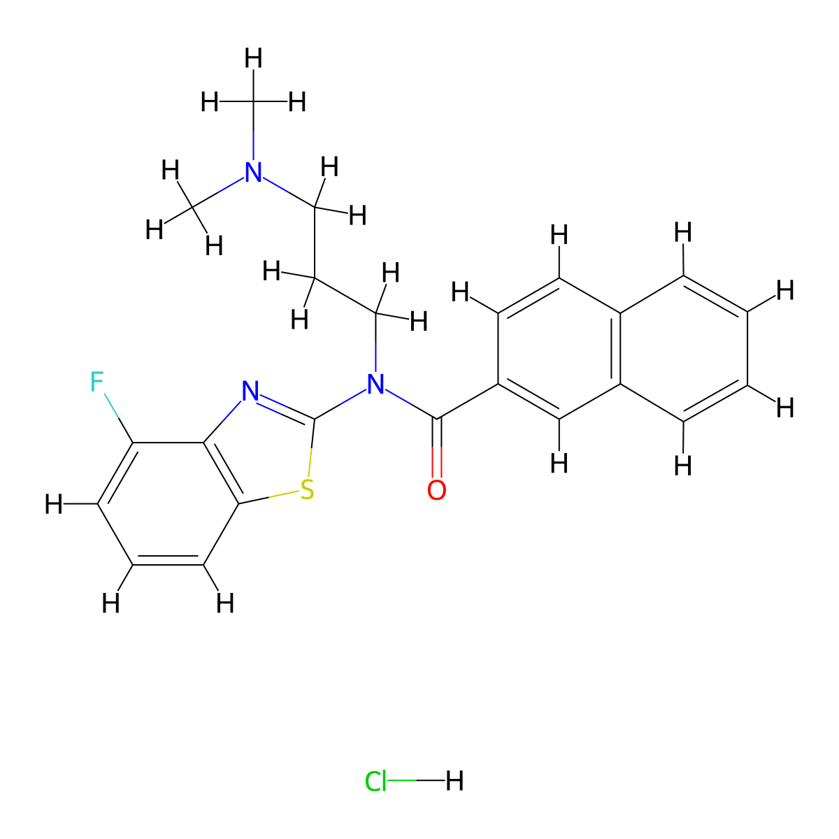 N-(3-(dimethylamino)propyl)-N-(4-fluorobenzo[d]thiazol-2-yl)-2-naphthamide hydrochloride molecular structure, CAS 1217093-40-7