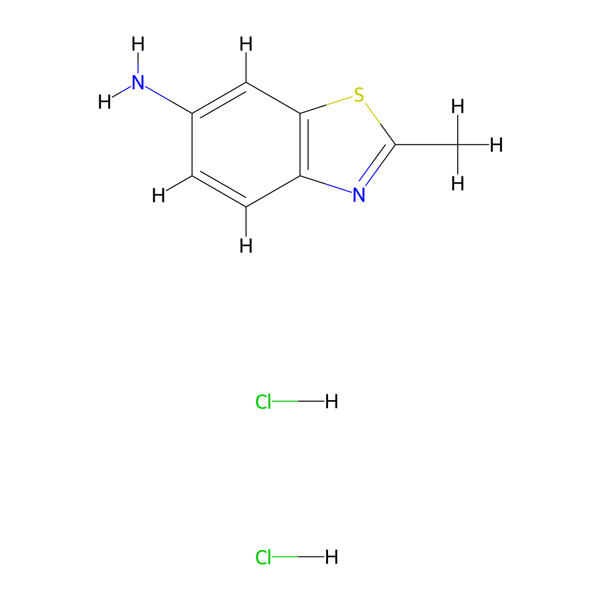 2-Methyl-benzothiazol-6-ylamine dihydrochloride molecular structure, CAS 1217094-13-7