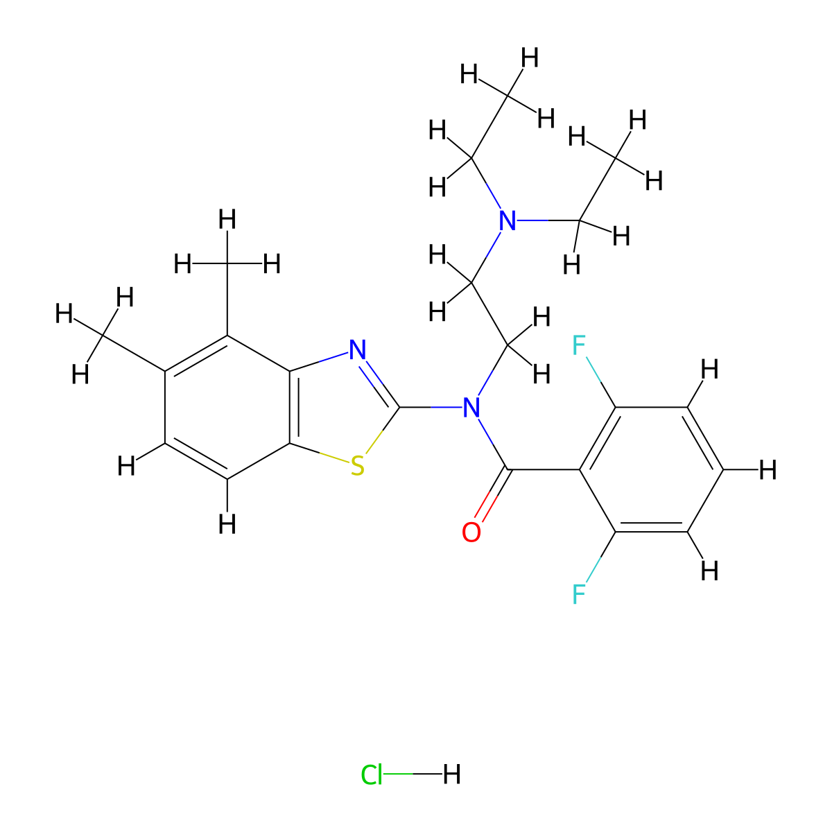 N-[2-(Diethylamino)ethyl]-N-(4,5-dimethyl-1,3-benzothiazol-2-YL)-2,6-difluorobenzamide hydrochloride molecular structure, CAS 1217095-26-5